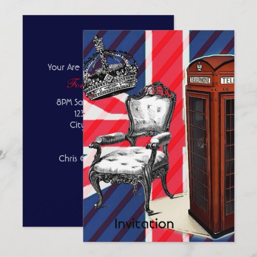 London phone booth Victoriaans crown union jack Kaart (Voorkant / Achterkant)