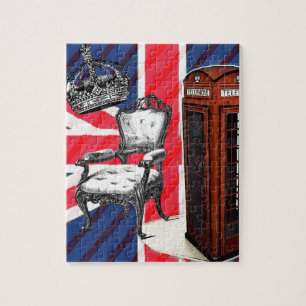 London phone booth Victoriaans crown union jack Legpuzzel