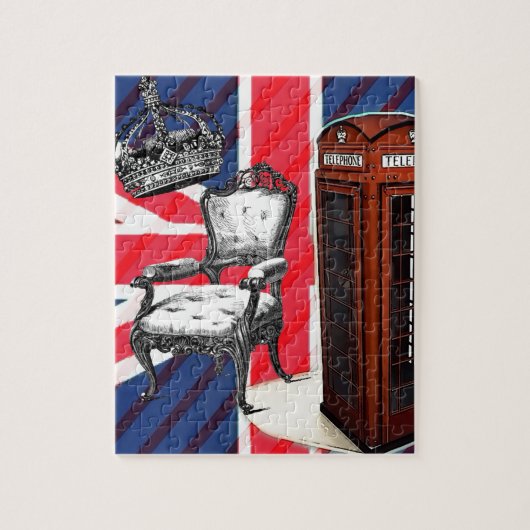 London phone booth Victoriaans crown union jack Legpuzzel (Verticaal)