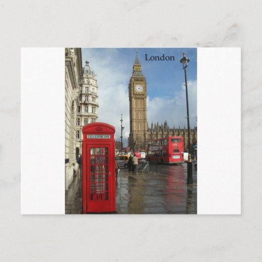 London Phone box & Big Ben (St.K.) Briefkaart (Voorkant)