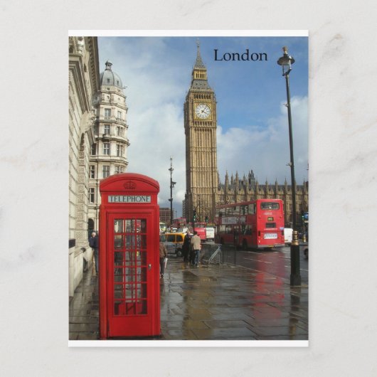 London Phone box & Big Ben (St.K.) Briefkaart (Voorkant)
