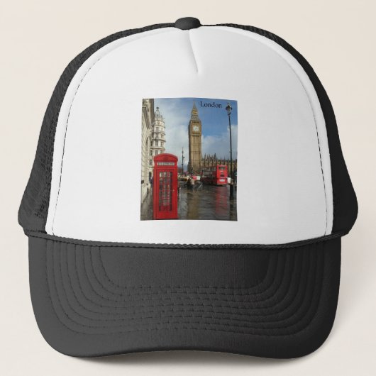 London Phone box & Big Ben (St.K.) Trucker Pet (Voorkant)