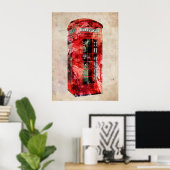 London Phone Box Poster (Thuiskantoor)