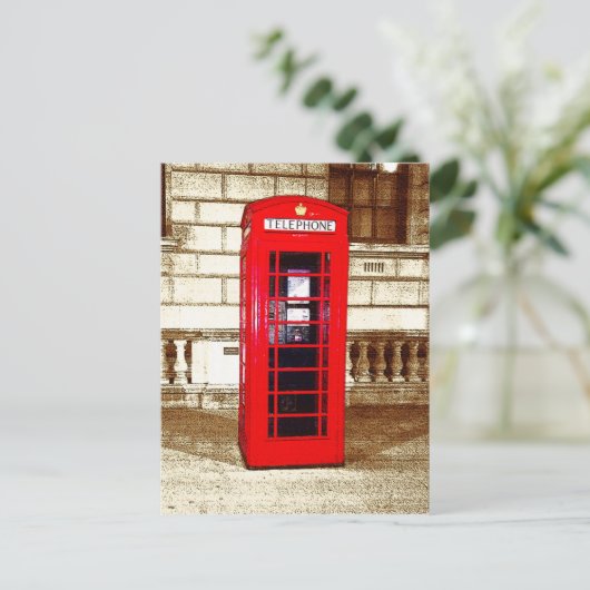 London Phone Box (poster edge effect) Briefkaart (Staand voorkant)