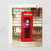 London Phone Box (poster edge effect) Briefkaart (Voorkant / Achterkant)