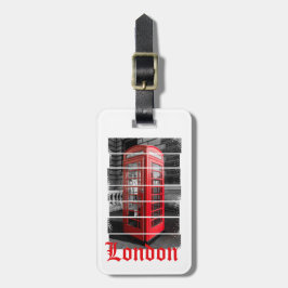 London Phone Box  Souvenir Bagagelabel