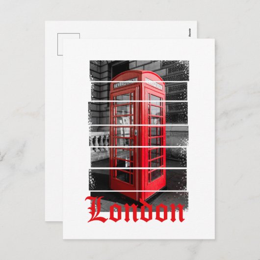 London Phone Box  Souvenir Feestdagenkaart (Voorkant / Achterkant)