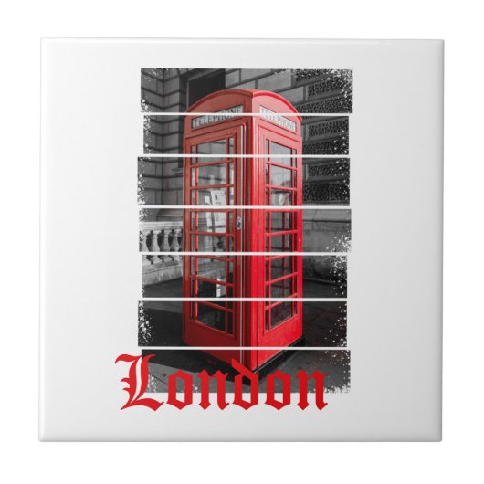 London Phone Box  Souvenir Tegeltje (Voorkant)