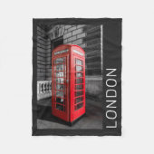 London  Phone Box UK Retro Telefoon Fleece Deken (Voorkant)