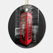 London  Phone Box UK Retro Telefoon Keramisch Ornament (Links)