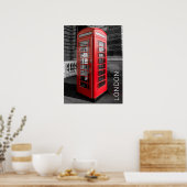 London  Phone Box UK Retro Telefoon Poster (Keuken)