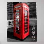 London  Phone Box UK Retro Telefoon Poster (Voorkant)