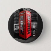 London  Phone Box UK Retro Telefoon Ronde Button 5,7 Cm (Voorkant)