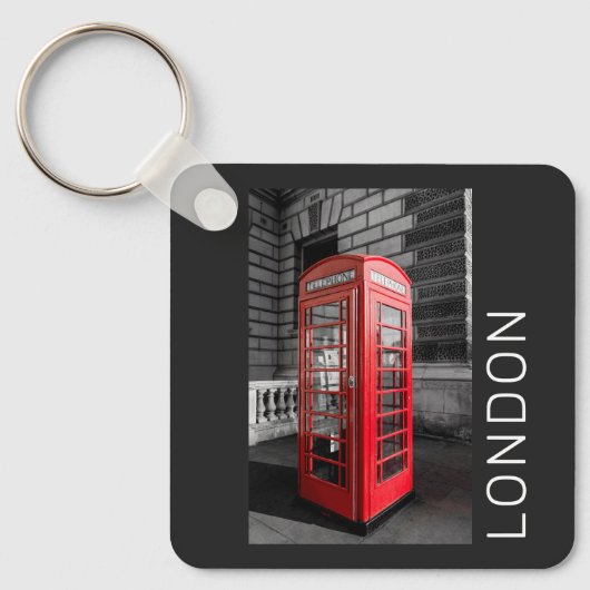 London  Phone Box UK Retro Telefoon Sleutelhanger (Voorkant)