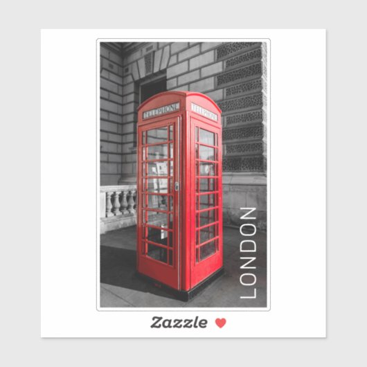 London  Phone Box UK Retro Telefoon Sticker (Vel)