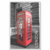 London  Phone Box UK Retro Telefoon Sticker (Voorkant)