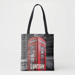 London Phone Box UK Retro Telefoon Tote Bag