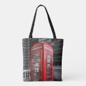 London  Phone Box UK Retro Telefoon Tote Bag (Achterkant)
