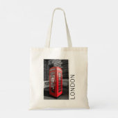 London  Phone Box UK Retro Telefoon Tote Bag (Achterkant)
