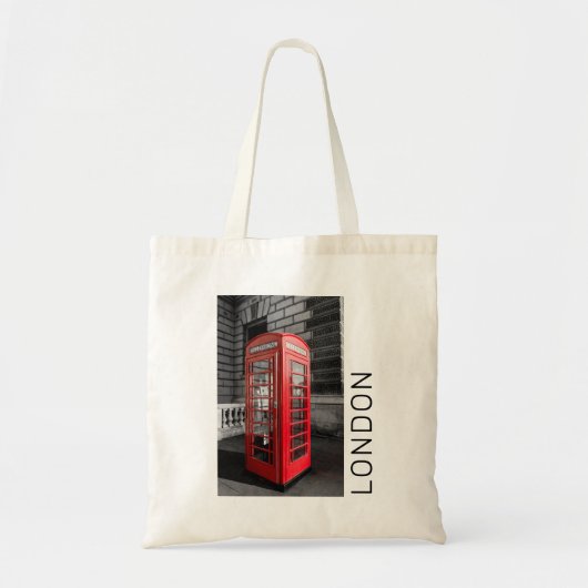 London  Phone Box UK Retro Telefoon Tote Bag (Voorkant)