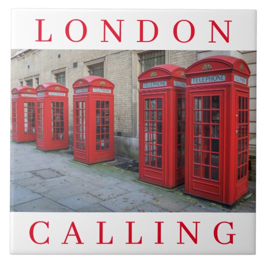 London phone boxes keramische tegel tegeltje (Voorkant)