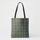 London Plaid Checked Navy blauw en groen Tote Bag (Voorkant)