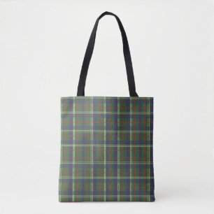 London Plaid Checked Navy blauw en groen Tote Bag