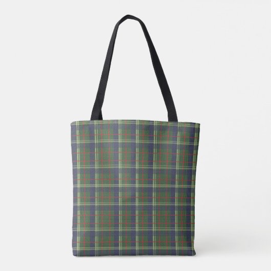 London Plaid Checked Navy blauw en groen Tote Bag (Achterkant)