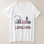 London Plus Size Grote Maat T-shirt (Design voorkant)