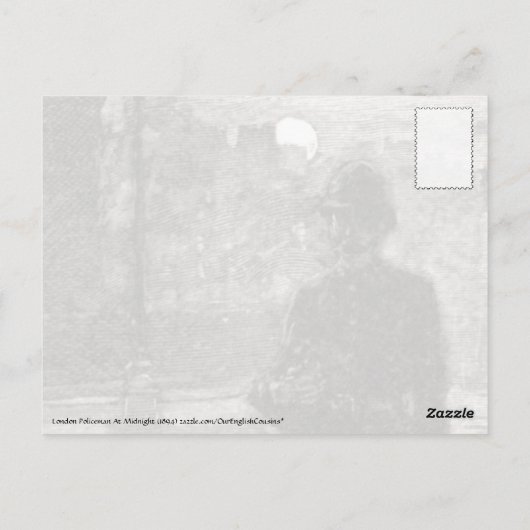 London Policeman at Night Briefkaart (Achterkant)