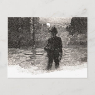 London Policeman at Night Briefkaart