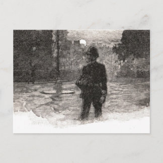 London Policeman at Night Briefkaart