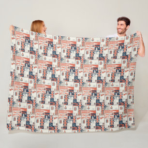 London Post Fleece Blanket Deken