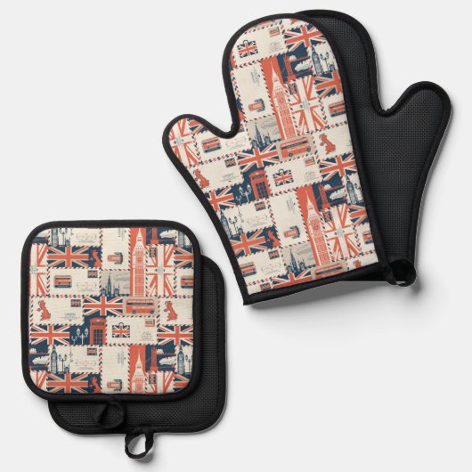London Post Oven Mitt Set (Voorkant / Achterkant)