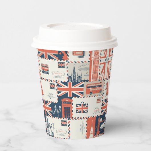 London Post Paper Cups Papieren Bekers (Links)