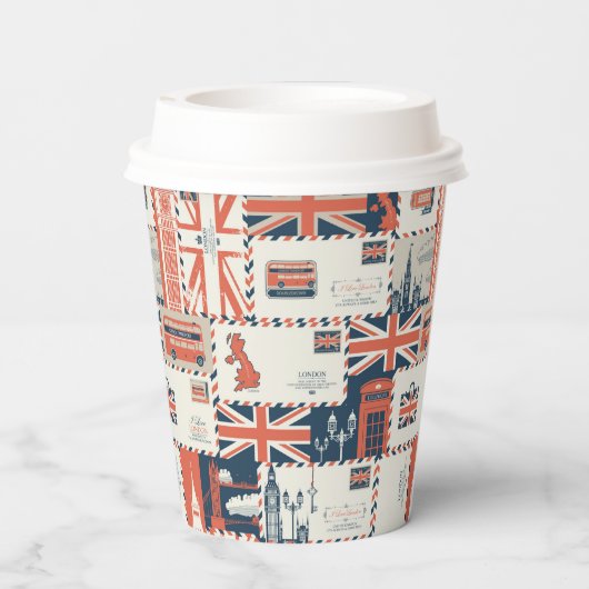 London Post Paper Cups Papieren Bekers (Achterkant)