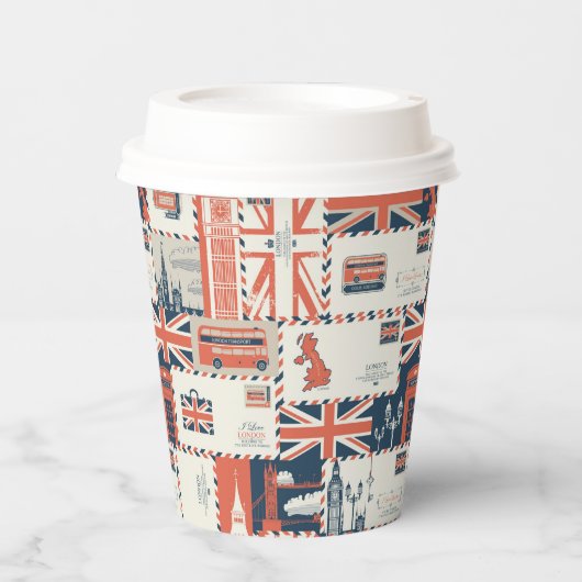 London Post Paper Cups Papieren Bekers (Voorkant)