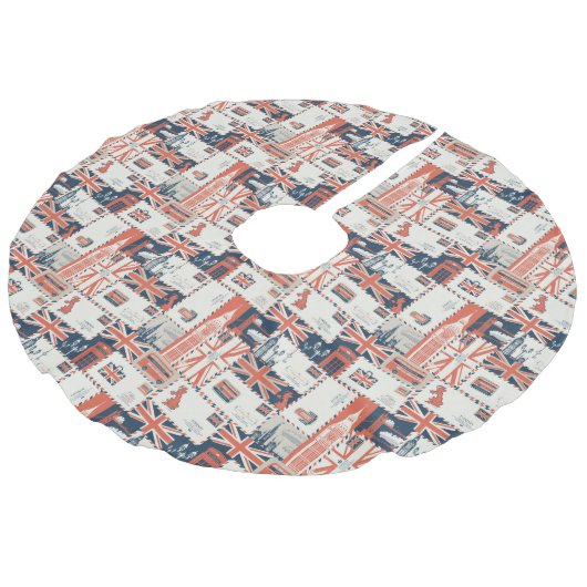 London Post Tree Skirt Imitatie Linnen Kerstboom Kleed (Gekanteld)