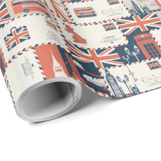London Post Wrapping Paper Cadeaupapier (Rol Hoek)