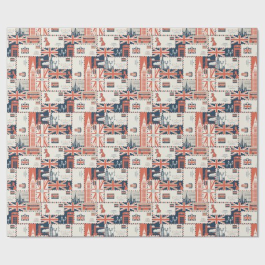 London Post Wrapping Paper Cadeaupapier (Vlak)