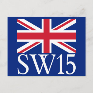 London Postcode SW15 met Union Jack Briefkaart
