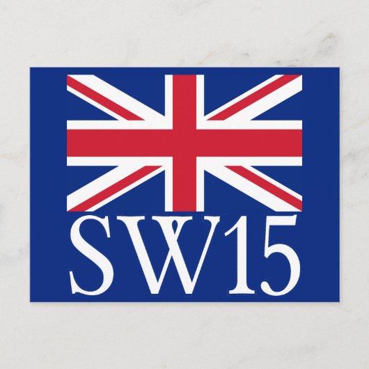 London Postcode SW15 met Union Jack Briefkaart (Voorkant)