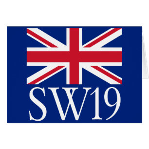 London Postcode SW19 met Union Jack