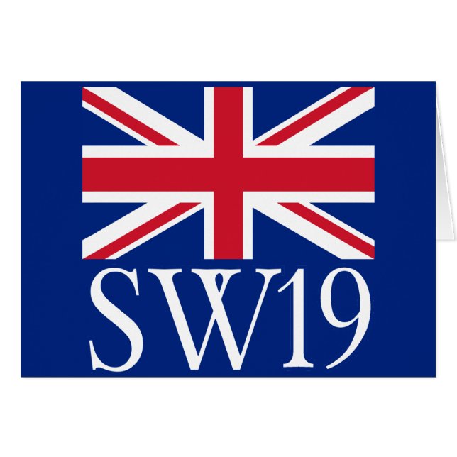 London Postcode SW19 met Union Jack (Voorkant Horizontaal)