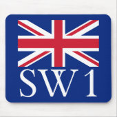 London Postcode SW1 met Union Jack Muismat (Voorkant)