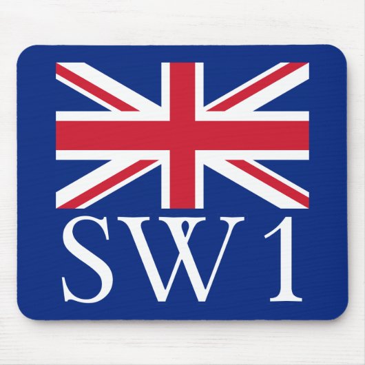 London Postcode SW1 met Union Jack Muismat (Voorkant)