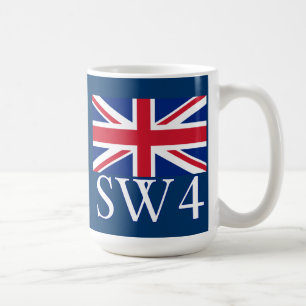 London Postcode SW4 met Union Jack Koffiemok