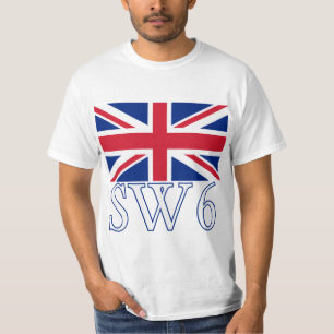 London Postcode SW6 met Union Jack T-shirt