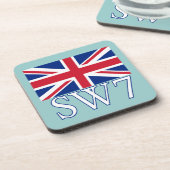 London Postcode SW7 met Union Jack Drankjes Onderzetter (Linkerzijde)