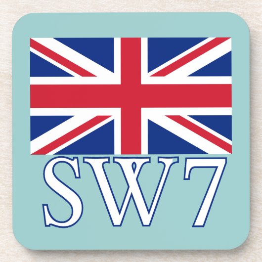 London Postcode SW7 met Union Jack Drankjes Onderzetter (Voorkant)